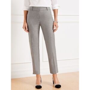 Talbots Gray High Rise Straight Trouser Ankle Leg Pants Suit Textured, Size 10